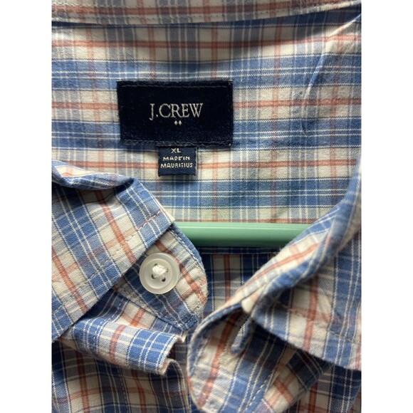 J crew Long Sleeved Button Down Shirt Mens Size XL Blue White Red Plaid Classic - Picture 7 of 7